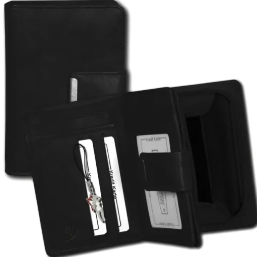 Money Maker Echtleder schwarz Damen Portemonnaie RFID Schutz OPJ701S