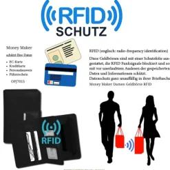 Money Maker Echtleder schwarz Damen Portemonnaie RFID Schutz OPJ701S