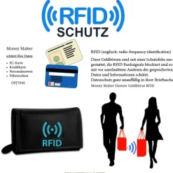 Money Maker Echtleder schwarz Damen Portemonnaie RFID Schutz OPJ704S