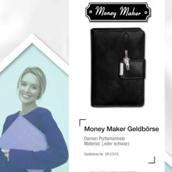 Money Maker Echtleder schwarz Damen Portemonnaie RFID Schutz OPJ701S