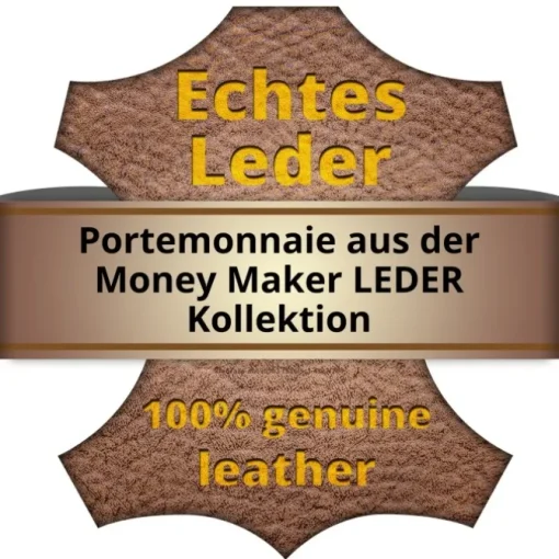 Money Maker Echtleder schwarz Damen Portemonnaie RFID Schutz OPJ701S