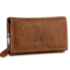 Money Maker Echtleder tan Damen Portemonnaie RFID Schutz OPJ704C