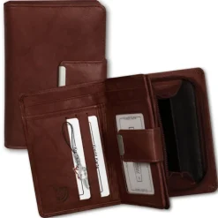 Money Maker Leder braun Brieftasche Portemonnaie RFID Schutz OPJ701N