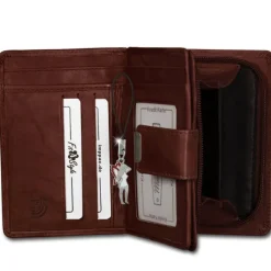 Money Maker Leder braun Brieftasche Portemonnaie RFID Schutz OPJ701N