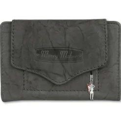 Money Maker Leder grau Brieftasche Portemonnaie RFID Schutz OPJ700K