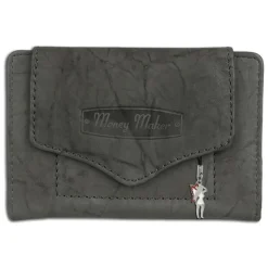 Money Maker Leder grau Brieftasche Portemonnaie RFID Schutz OPJ700K