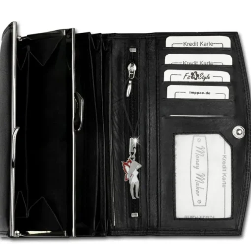 Money Maker Leder schwarz Portemonnaie RFID Schutz Börse OPJ719S