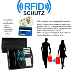 Money Maker Leder schwarz Portemonnaie RFID Schutz Börse OPJ719S