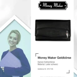 Money Maker Leder schwarz Portemonnaie RFID Schutz Börse OPJ719S