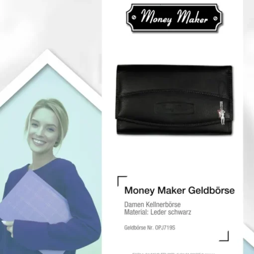 Money Maker Leder schwarz Portemonnaie RFID Schutz Börse OPJ719S