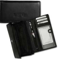 Money Maker schwarz Portemonnaie echtes Leder RFID Schutz OPJ703S