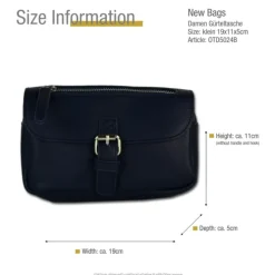 New Bags Damen Gürteltasche eckige Form viel Stauraum Bauchtasche navy OTD5024B