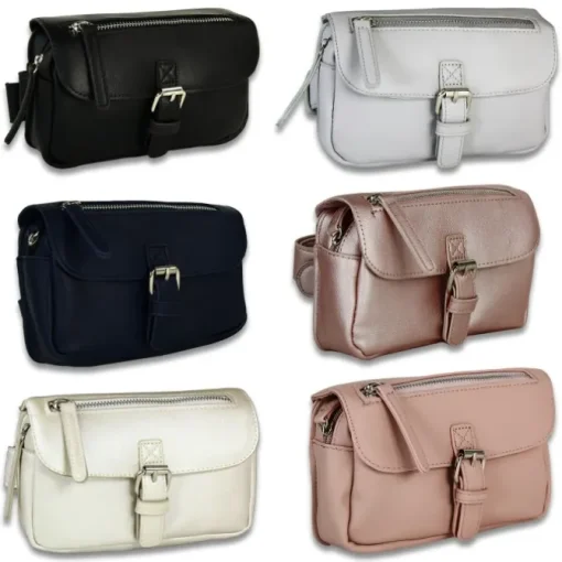 New Bags Damen Gürteltasche eckige Form viel Stauraum Bauchtasche navy OTD5024B