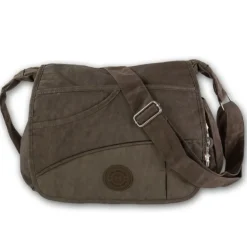 Nylon braun Damen crossbody Überschlagtasche Bag Street OTJ214N