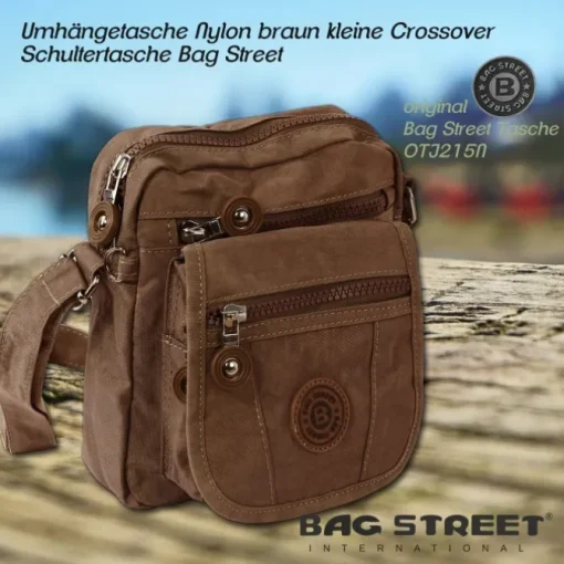 Nylon braun kleine Crossover Bag Street OTJ215N