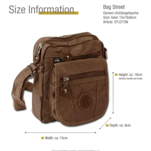 Nylon braun kleine Crossover Bag Street OTJ215N