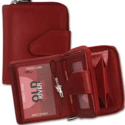 Old River echtes Leder rot Portemonnaie Brieftasche klein OPD104R