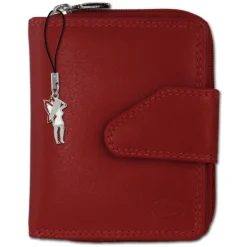 Old River echtes Leder rot Portemonnaie Brieftasche klein OPD104R