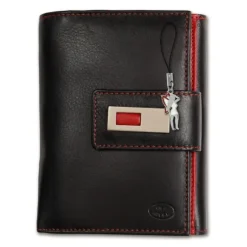 Old River echtes Leder schwarz rot XL Damen Portemonnaie OPD701S