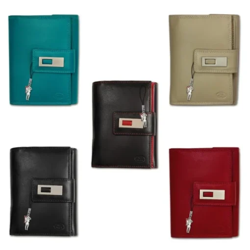 Old River echtes Leder schwarz rot XL Damen Portemonnaie OPD701S