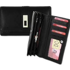 Old River Portemonnaie Querformat Leder schwarz OPD707S