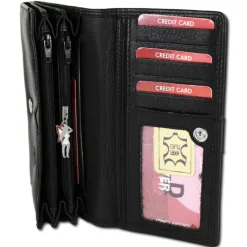 Old River Portemonnaie Querformat Leder schwarz OPD707S