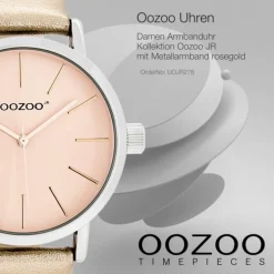 Oozoo Damen Armbanduhr JR Analog Metall rosegold UOJR278