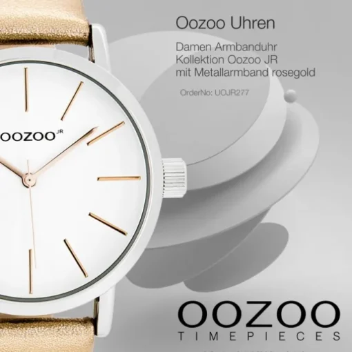 Oozoo Damen Armbanduhr JR Analog Metall rosegold UOJR277