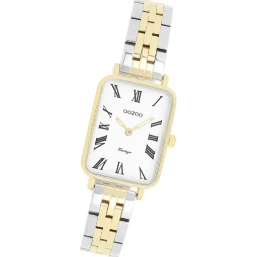 Oozoo Damen Armbanduhr OOZOO Vintage Analog Metallband silber gold UOC20411