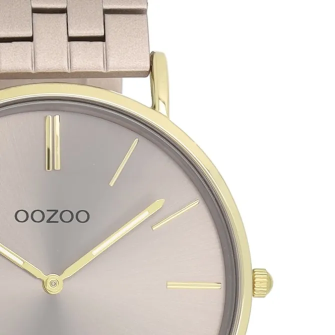 Oozoo Damen Armbanduhr OOZOO Vintage Analog Metallband taupe braun UOC20404