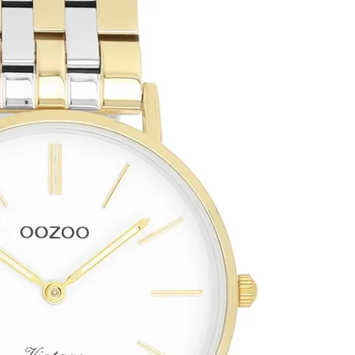 Oozoo Damen Armbanduhr OOZOO Vintage Analog Metallband silber gold UOC20407