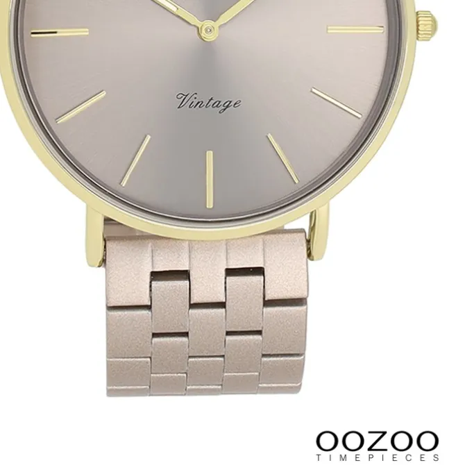 Oozoo Damen Armbanduhr OOZOO Vintage Analog Metallband taupe braun UOC20404