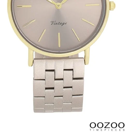 Oozoo Damen Armbanduhr OOZOO Vintage Analog Metallband taupe braun UOC20409