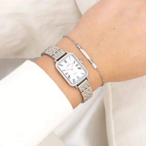 Oozoo Damen Armbanduhr OOZOO Vintage Analog Metallband silber UOC20413
