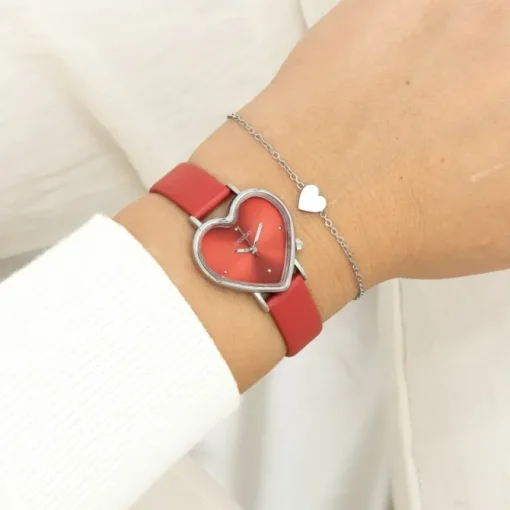 Oozoo Damen Armbanduhr OOZOO Timepieces Analog Lederband rot UOC11448
