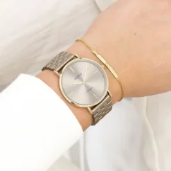 Oozoo Damen Armbanduhr OOZOO Vintage Analog Metallband taupe braun UOC20404