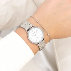 Oozoo Damen Armbanduhr OOZOO Vintage Analog Metallband silber UOC20405