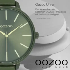 Oozoo Damen Armbanduhr OOZOO Timepieces Analog Leder grün UOC11441