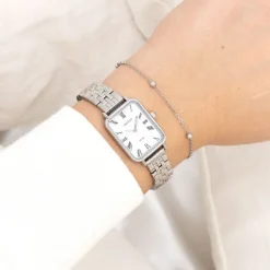Oozoo Damen Armbanduhr OOZOO Vintage Analog Metallband silber UOC20410