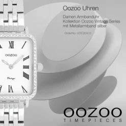 Oozoo Damen Armbanduhr OOZOO Vintage Analog Metallband silber UOC20413