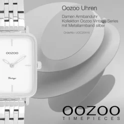 Oozoo Damen Armbanduhr OOZOO Vintage Analog Metallband silber UOC20416
