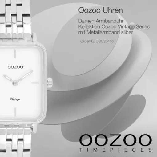 Oozoo Damen Armbanduhr OOZOO Vintage Analog Metallband silber UOC20416