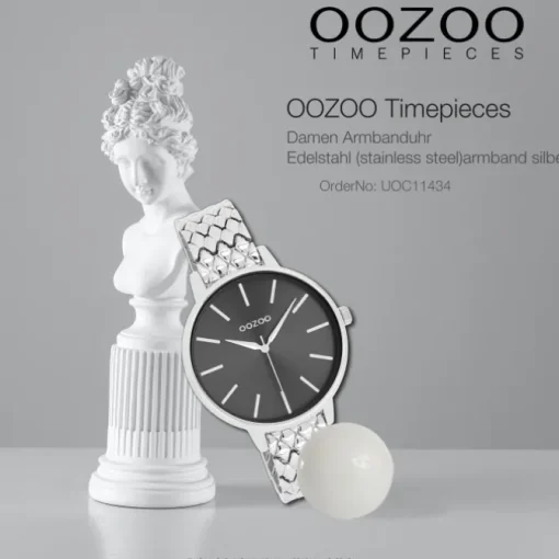 Oozoo Damen Armbanduhr OOZOO Timepieces Analog Edelstahl silber UOC11434