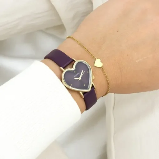 Oozoo Damen Armbanduhr OOZOO Timepieces Analog Lederband lila UOC11450