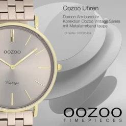 Oozoo Damen Armbanduhr OOZOO Vintage Analog Metallband taupe braun UOC20404