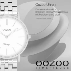 Oozoo Damen Armbanduhr OOZOO Vintage Analog Metallband silber UOC20405