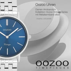 Oozoo Damen Armbanduhr OOZOO Vintage Analog Metallband silber UOC20406