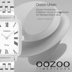 Oozoo Damen Armbanduhr OOZOO Vintage Analog Metallband silber UOC20410