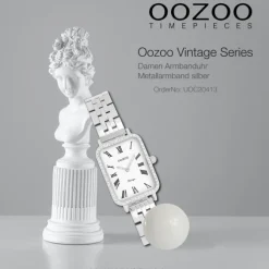 Oozoo Damen Armbanduhr OOZOO Vintage Analog Metallband silber UOC20413