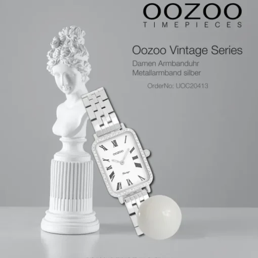 Oozoo Damen Armbanduhr OOZOO Vintage Analog Metallband silber UOC20413